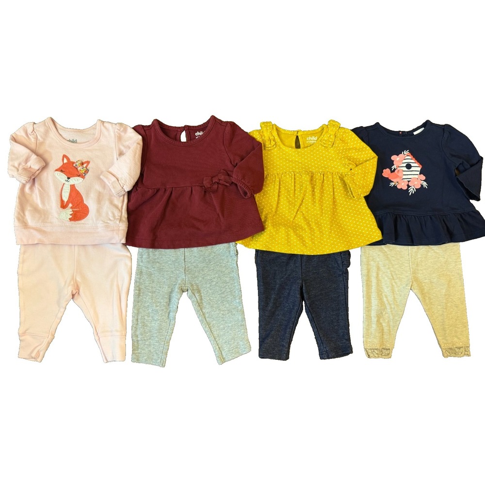 Baby Girl Clothes 0/3 Months Pants Bodysuits Shirt Outfits Long Sleeve Lot Fox